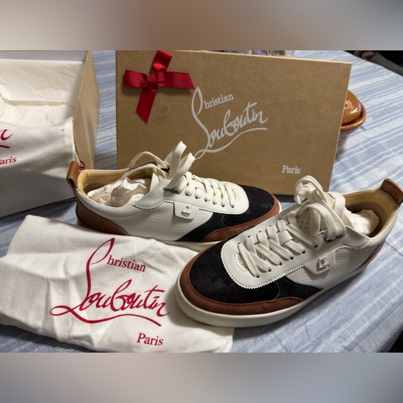 Christian Louboutin Other - Christian Louboutin Men's White, Black, and Brown Sneakers authentic